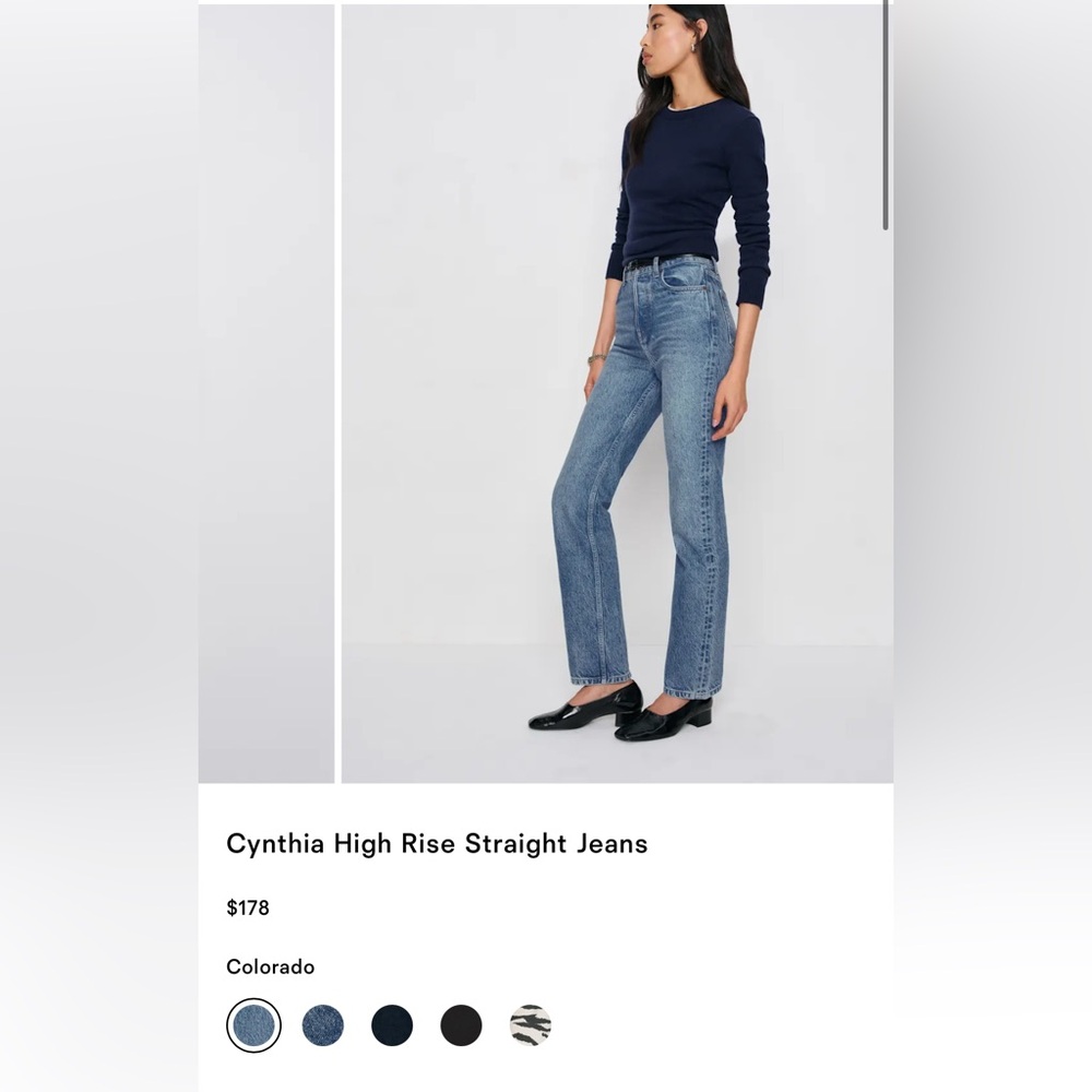Reformation Cynthia High Rise Straight Jeans